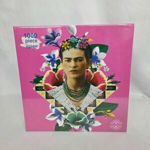 New Sealed Flametree Publishing "Frida Kahlo Pink" 1000 pc Jigsaw Puzzle 29"x20"